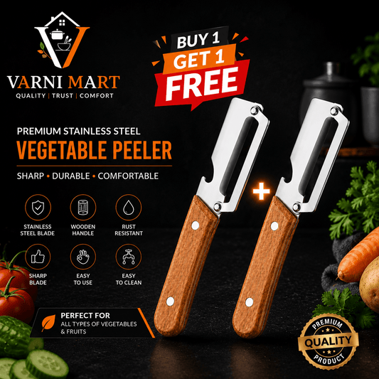 🔥 BUY 1 GET 1 FREE – Premium Wooden Handle Vegetable Peeler | Stainless Steel Kitchen Peeler